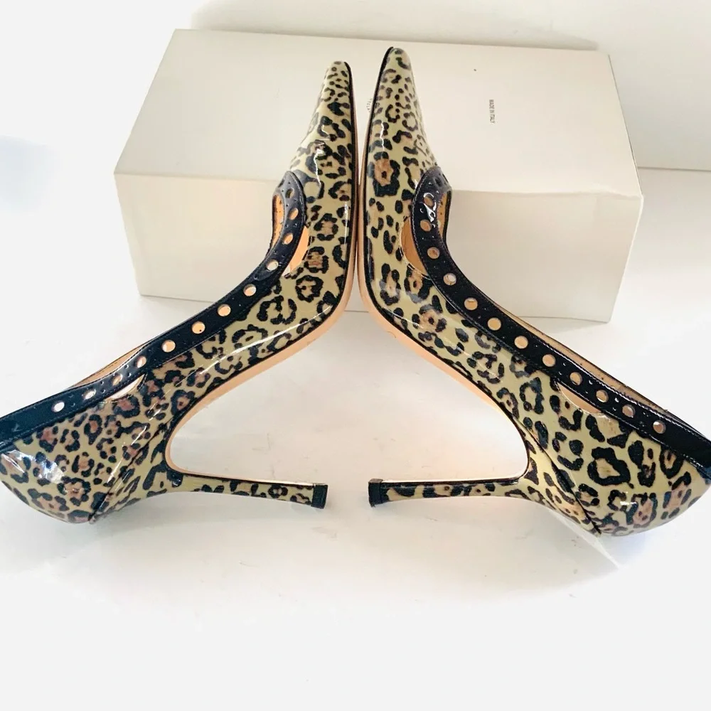 Jimmy Choo animal print beige black heels 38